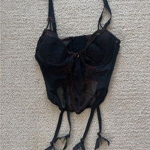 black lace corset top